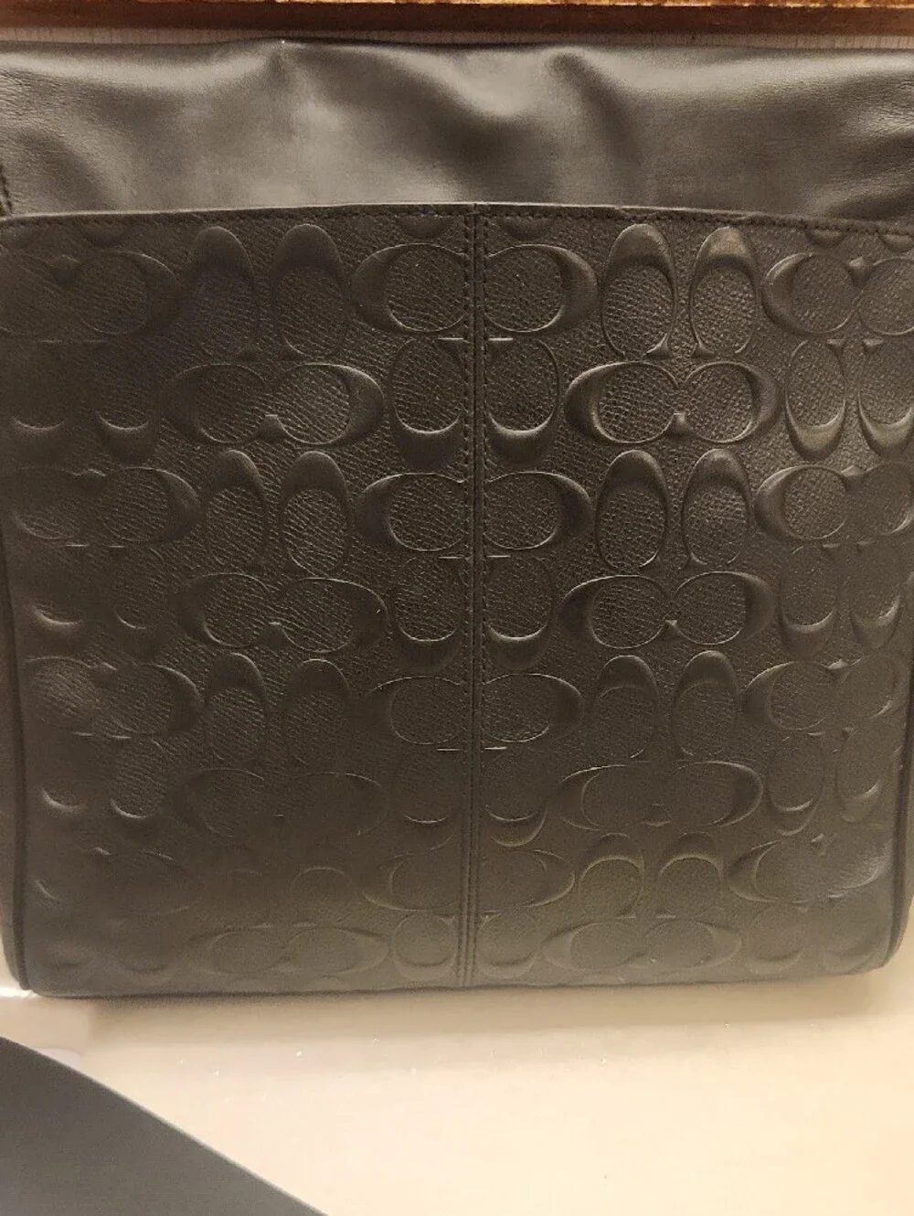 Coach Leather Embossed Signature Men's/Women's Crossbody Messenger Bag W/COA